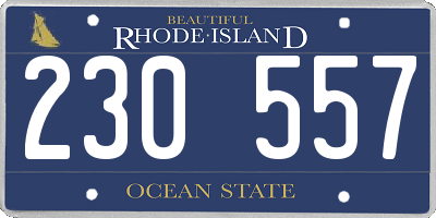RI license plate 230557