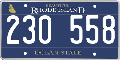 RI license plate 230558