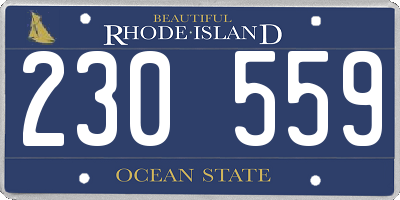 RI license plate 230559