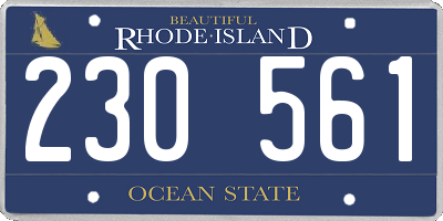 RI license plate 230561