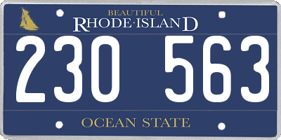 RI license plate 230563