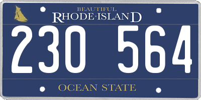 RI license plate 230564