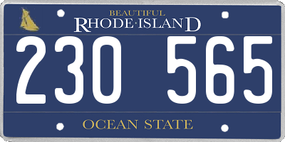RI license plate 230565