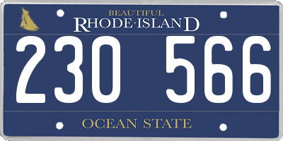 RI license plate 230566