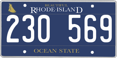 RI license plate 230569