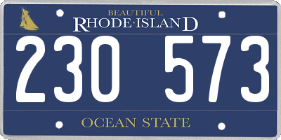 RI license plate 230573