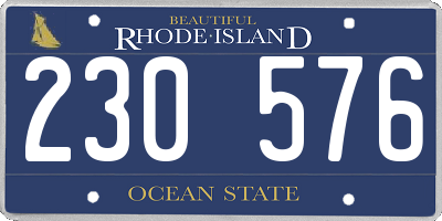 RI license plate 230576