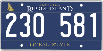 RI license plate 230581