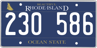 RI license plate 230586