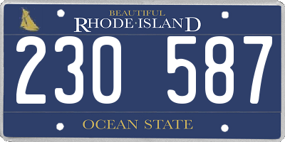 RI license plate 230587