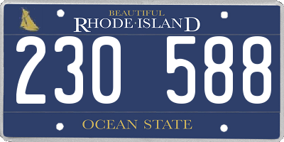 RI license plate 230588