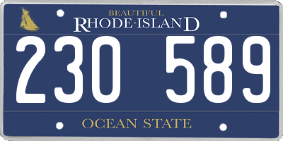 RI license plate 230589