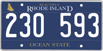 RI license plate 230593