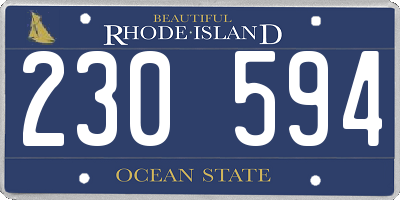 RI license plate 230594
