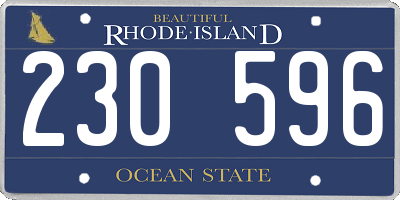 RI license plate 230596