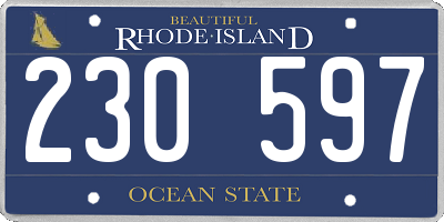 RI license plate 230597