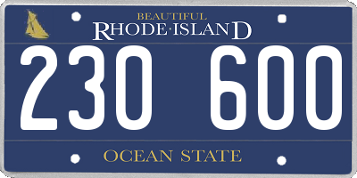RI license plate 230600