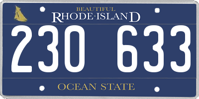 RI license plate 230633
