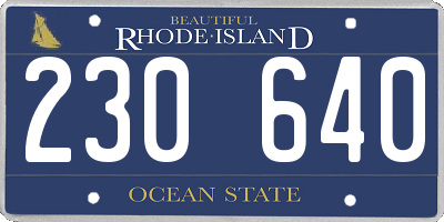 RI license plate 230640