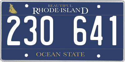 RI license plate 230641