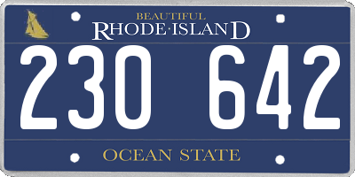 RI license plate 230642