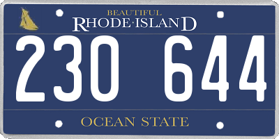 RI license plate 230644