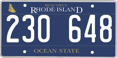 RI license plate 230648