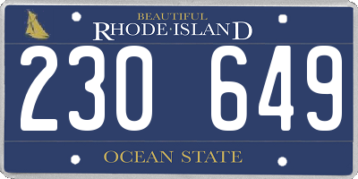 RI license plate 230649