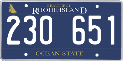 RI license plate 230651
