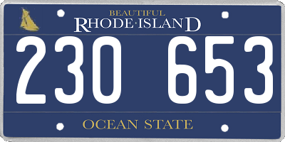 RI license plate 230653