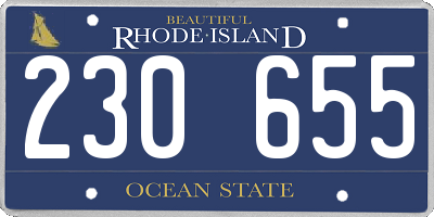 RI license plate 230655