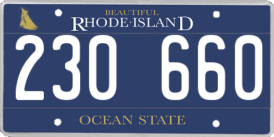 RI license plate 230660