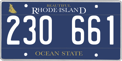 RI license plate 230661