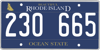 RI license plate 230665