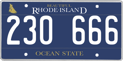 RI license plate 230666