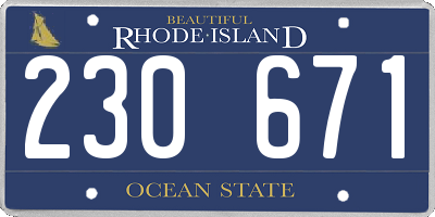 RI license plate 230671