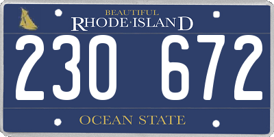 RI license plate 230672
