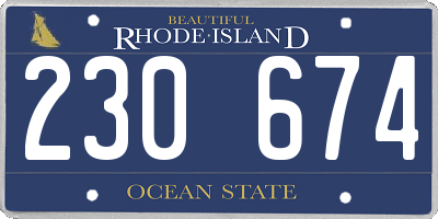 RI license plate 230674