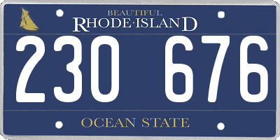 RI license plate 230676