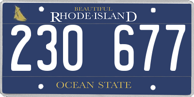 RI license plate 230677
