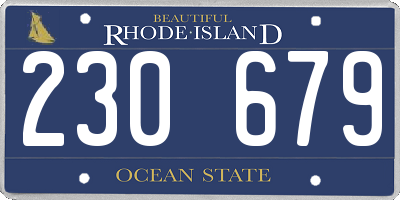 RI license plate 230679