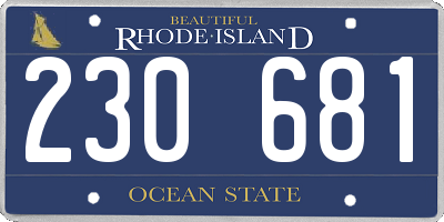 RI license plate 230681