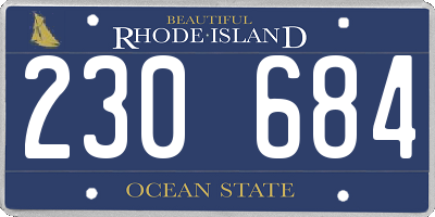 RI license plate 230684