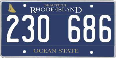 RI license plate 230686