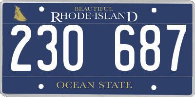 RI license plate 230687