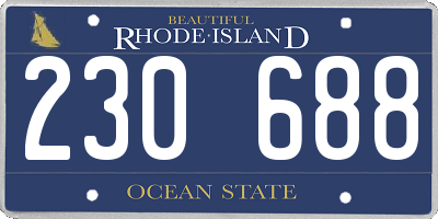 RI license plate 230688