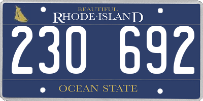 RI license plate 230692