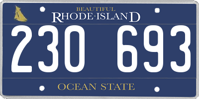 RI license plate 230693