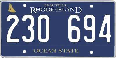 RI license plate 230694