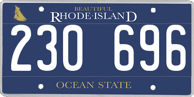 RI license plate 230696